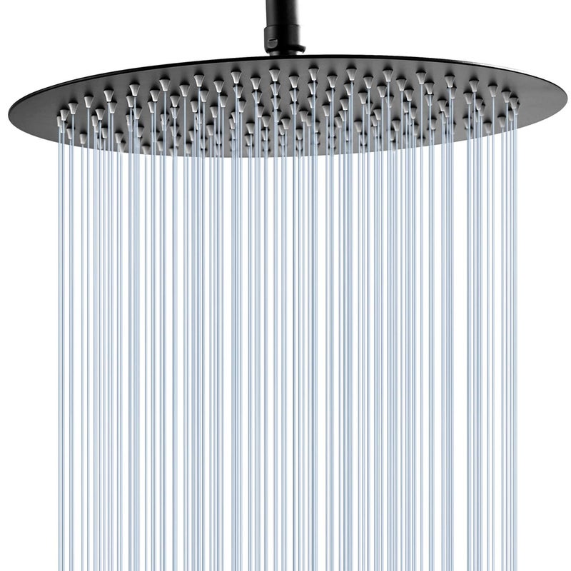 GGStudy 12 Inches Round Rain Shower head Large Stainless Steel High Pressure Shower Head,Ultra Thin Rainfall Bath Shower 1/2 Connection Oil Rubbed Bronze Black Shower Head - Image 1